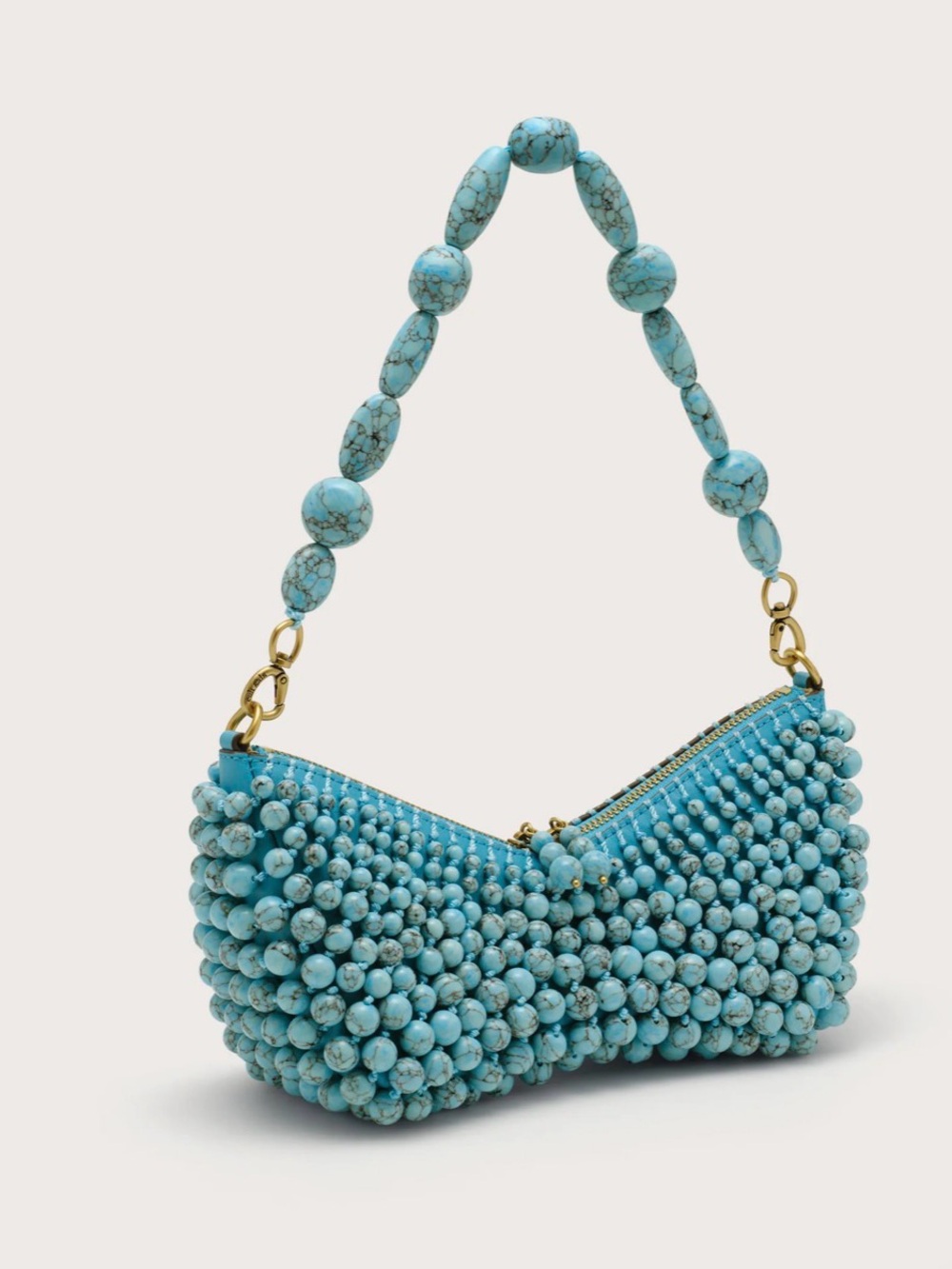 NIB Cult Gaia Turquoise Beaded Mini Shoulder Bag